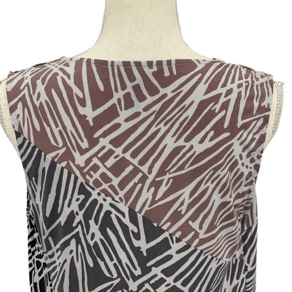 86. BCBG Max Azria Black Comb Geometric Cowl Neck Shift Mini Dress Small - Picture 4 of 11